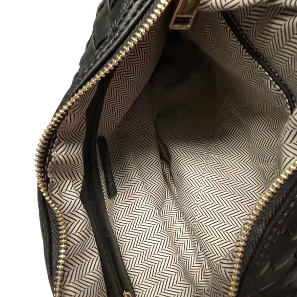 Urban Expansion Woven Hobo Shoulder Bag Black Vegan Leather NWT Sz 17”W x 11”T - Picture 6 of 8